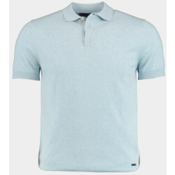 Bos Bright Blue Scotland blue polo korte mouw kobe knitted polo melange spe25108ko15sb/210 light blue