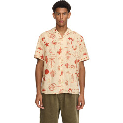 Revolution Short sleeved cuban shirt red
