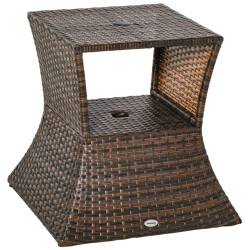 4goodz Outsunny parasolstandaard met bijzettafel zonneschermhouder polyrotan -