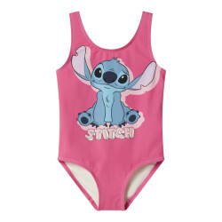 Name It Meisjes badpak nmfmodina stitch ronde hals karmijn