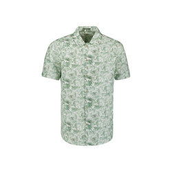 No Excess Shirt short sleeve allover printed with linen dessin