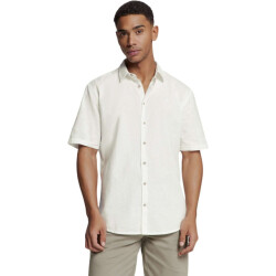 No Excess Shirt short sleeve solid h linen white