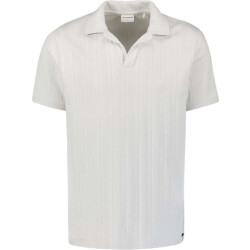 No Excess Polo revers solid vertical jacquard chalk