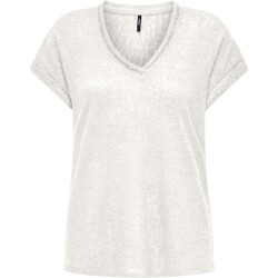 Only Onlpenny s/s v-neck top jrs cloud dancer