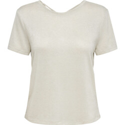 Only Onlamber life s/s glitter top jrs cloud dancer/fro