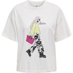 Only Onltenna s/s girl top box jrs cloud dancer/collect