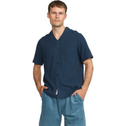 Revolution Short sleeved cuban shirt navy