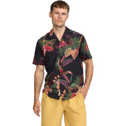 Revolution Short sleeved cuban shirt black