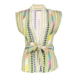 Geisha 55066-21 530 sleeveless vest woven fancy green/lime