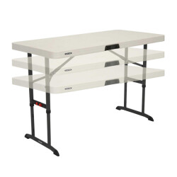 Lifetime Kunststof campingtafel in hoogte verstelbaar 122x61x86 cm