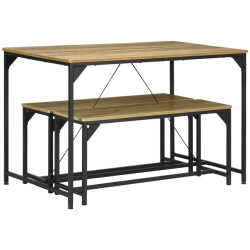 4goodz Eetkamerset industrieel design 3-delig voor 4 personen eettafel met 2