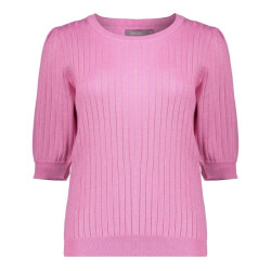 Geisha Pullover rib short sleeves lurex pink