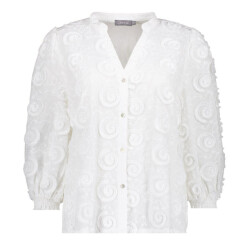 Geisha Blouse fancy circles off-white