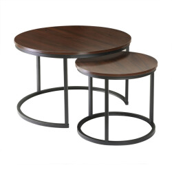 CaliCosy Set van 2 nestende ronde salontafels l70 cm