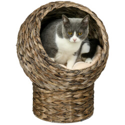 4goodz Rotan kattenmand gezellig kattenholletje met kussen 42x33x52cm