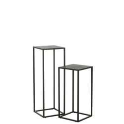 J-Line set van 2 bijzettafels vierkant metaal 30x30x85.2cm