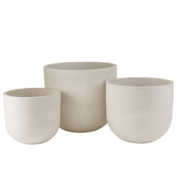 J-Line set van 3 bloempotten rond keramiek hoog 50x50x43.5cm