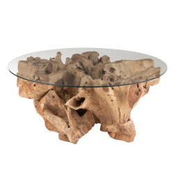 J-Line salon tafel raoul teak hout large 100x100x45cm