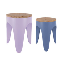 Leitmotiv kruk set double funky soft purple & classic blue