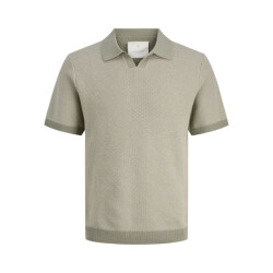 Jack & Jones jprcceaston knit split neck ss sn 12273012 tea leaf