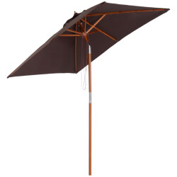 4goodz 3-delig kantelbare parasol hout rechthoekig 200x150x230 cm bruin