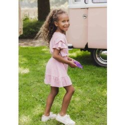 Looxs Revolution Zomerjurk slubjersey pink voor meisjes in de kleur