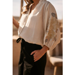 Nukus Nks02097 17 tina blouse embroidery off white