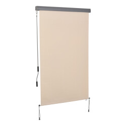 4goodz Outsunny verticale zonwering verticale luifel 120x200 cm creme