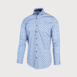 Blue Industry Blauw bollenprint overhemd |