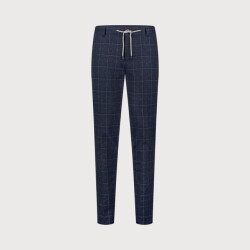 Blue Industry Jersey chino ruitmotief |