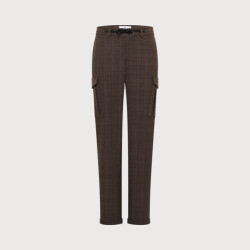 Blue Industry Chino, cargo broek bruin geruit |