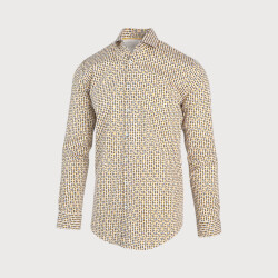 Blue Industry Navy geel print overhemd |