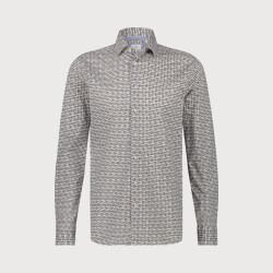 Blue Industry Het retro print overhemd |