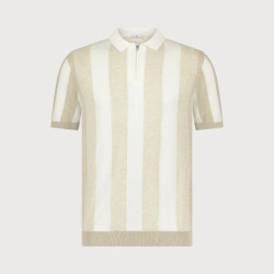 Blue Industry De gestreepte polo met ritssluiting |
