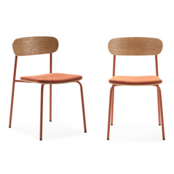 CaliCosy Set van 2 stoelen in stof met zwarte metalen poten l46 cm adriana