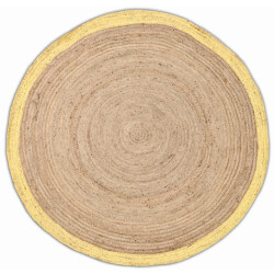 Velaar Vloerkleed jaipur jute rond tapijt 100% jute geel- 200 cm rond