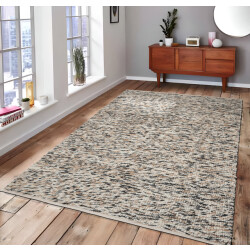 Velaar Vloerkleed heather zwart– wol look polyester en scandinavisch design-