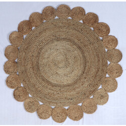 Velaar Vloerkleed jaipur jute rond tapijt 100% jute natur- 120 cm rond