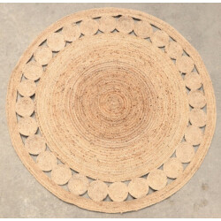 Velaar Vloerkleed jaipur jute rond tapijt 100% jute natur- 150 cm rond