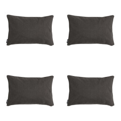 Madison sierkussen dark grey canvas eco+ ca. 30x50 cm set van 4