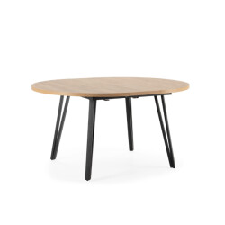 CaliCosy Uitschuifbare ronde tafel van 120 tot 150 cm met zwarte metalen poten cleo