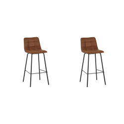Label51 Barkruk bistro cognac micro suede set van 2