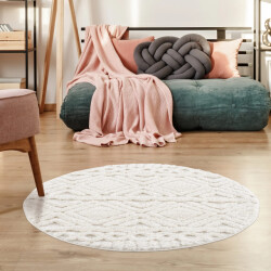 Muratap Vloerkleed focus basic rond hoogpolig fluffy scandinavisch -