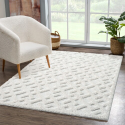 Muratap Vloerkleed focus solid hoogpolig fluffy scandinavisch - 140x200 cm