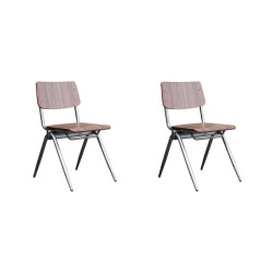 Label51 Eetkamerstoel solid donker hout set van 2