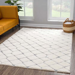 Muratap Vloerkleed focus madrid hoogpolig fluffy scandinavisch creme- 80x150 cm
