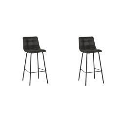 Label51 Barkruk bistro antraciet micro suede set van 2