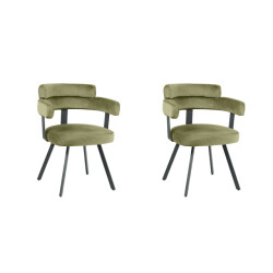 Label51 Eetkamerstoel bardio hunter fluweel set van 2