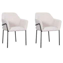 Label51 Eetkamerstoel dexter naturel boucle set van 2