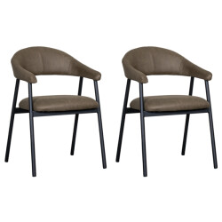 Label51 Eetkamerstoel amaze moss micro suede set van 2